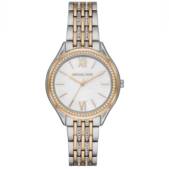 Michael Kors Mindy Two-Tone Stainless Steel Bracelet Watch - Picture 1 of 7